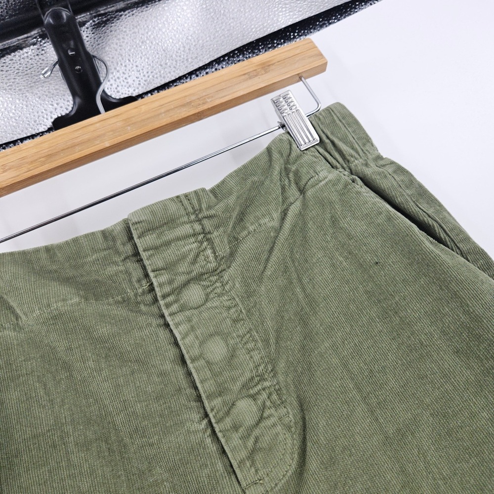 Pact Modern Corduroy Wide Leg Pants Womens Olive Green High Rise Button Fly Sz M - Picture 4 of 10